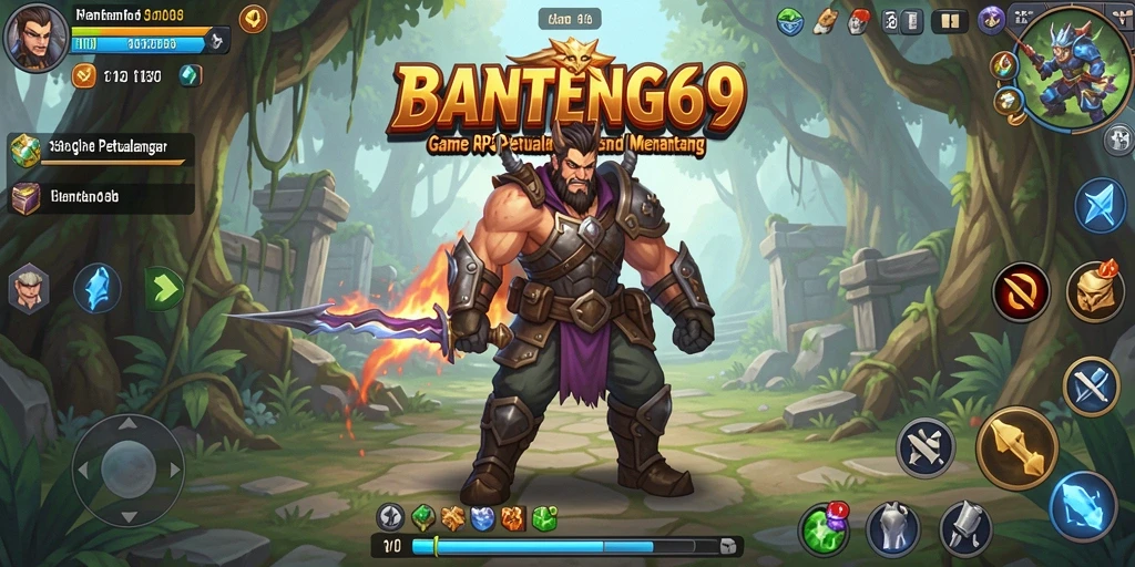 Tampilan gameplay epik BANTENG69 dengan pertarungan seru.