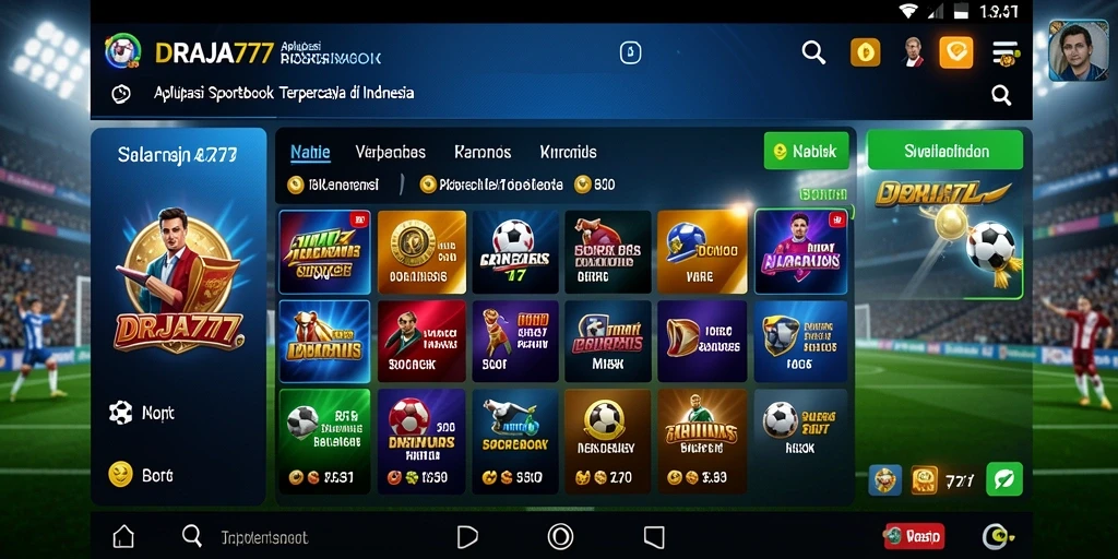 Screenshot DRAJA777 menampilkan tampilan taruhan olahraga secara langsung.