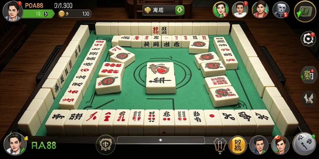 Tampilan gameplay Mahjong yang menegangkan dan seru di POA88.