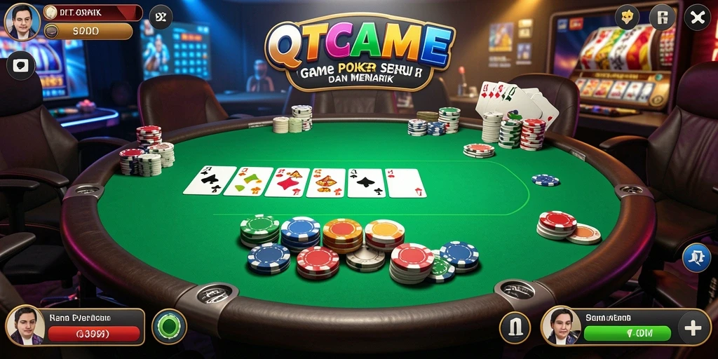 Gambaran gameplay QTGAME dalam pertandingan Poker.