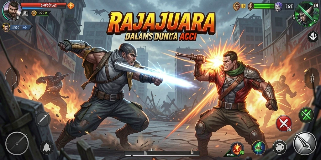 Tampilan aksi menegangkan dalam permainan RAJAJUARA.